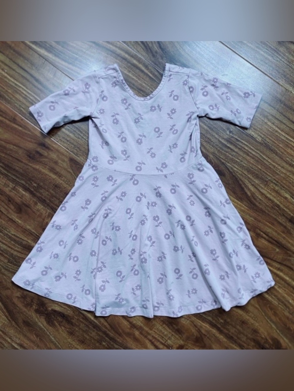 Hanna Andersson Girls Blush Floral Soft Skater Dress Size 5 Cottagecore Coastal